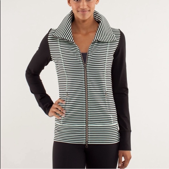 lululemon athletica Jackets & Blazers - Lululemon Daily Yoga Striped Zip Up Jacket